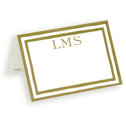 Gold Striped Border Personalized Place Cards